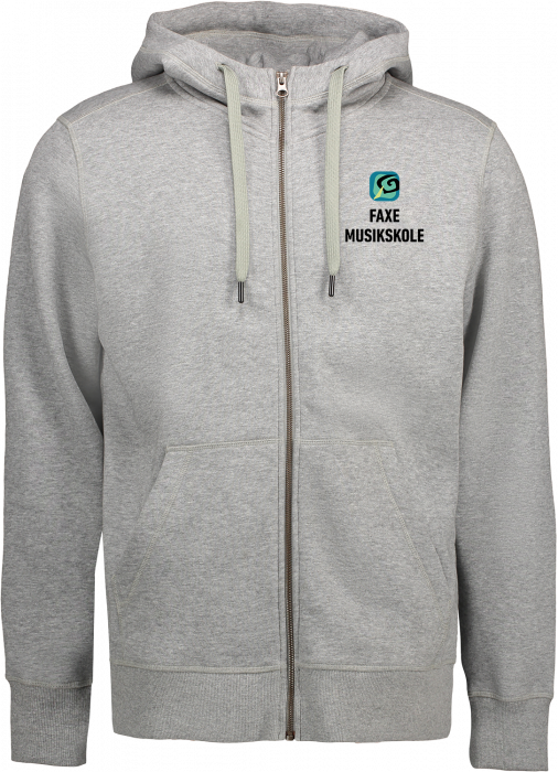 ID - Faxe Musikskole Hoodie W. Zip Men - Grey Melange